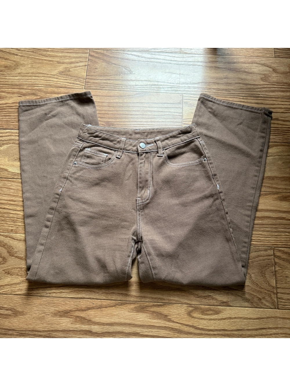corduroy brown straight leg jeans